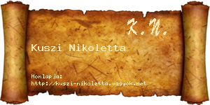 Kuszi Nikoletta névjegykártya