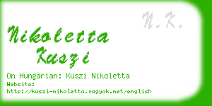 nikoletta kuszi business card